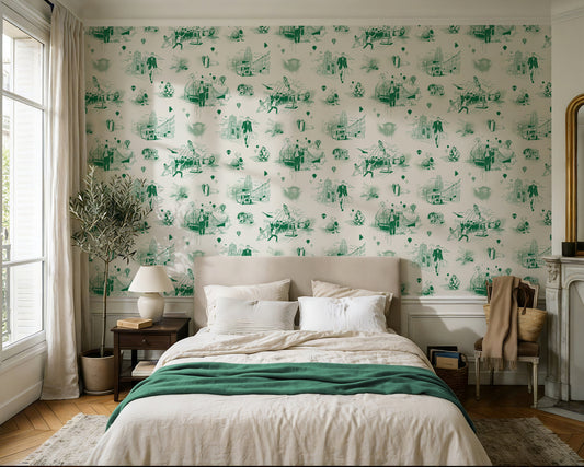 Bristol Icons Wallpaper - Forest Green
