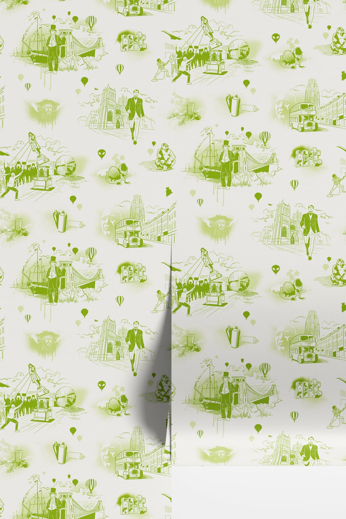 Bristol Icons Wallpaper - Lime