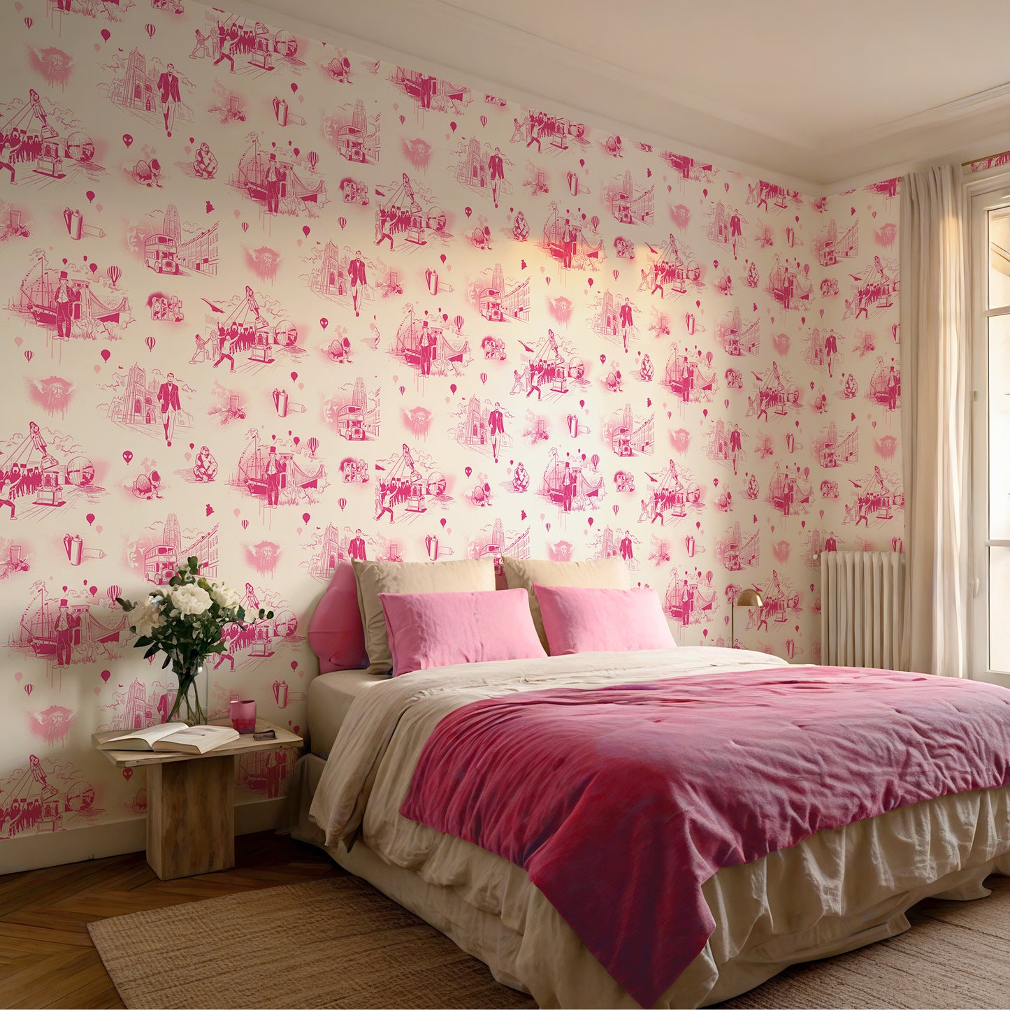 Bristol Icons Wallpaper - Hot Pink