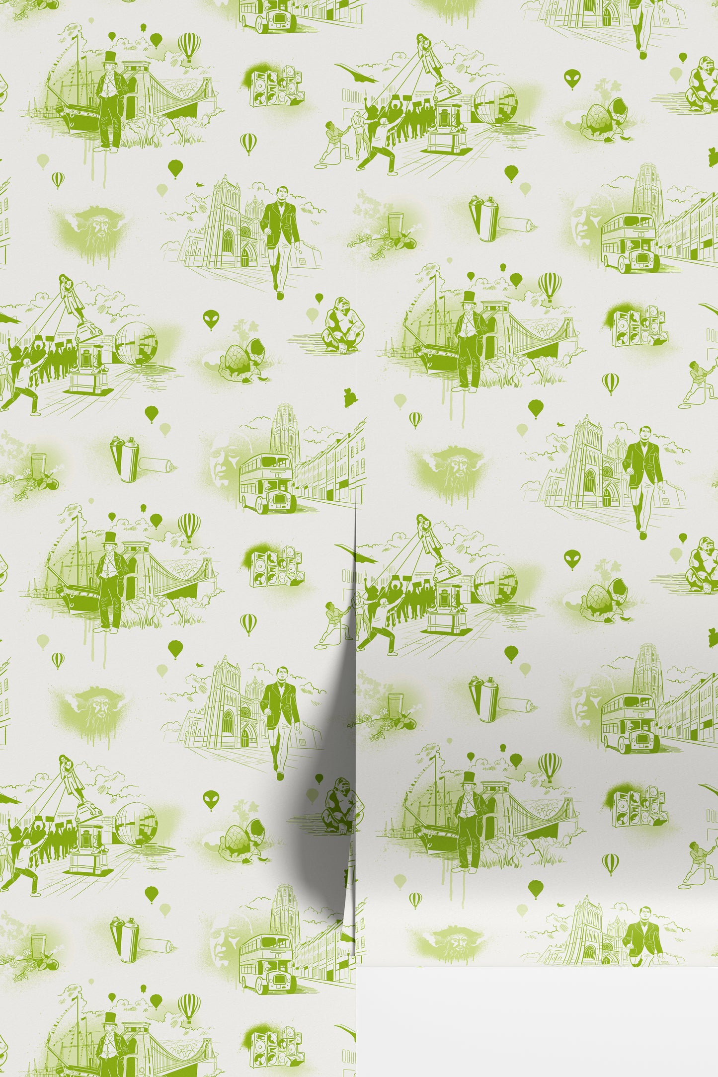 Bristol Icons Wallpaper - Lime