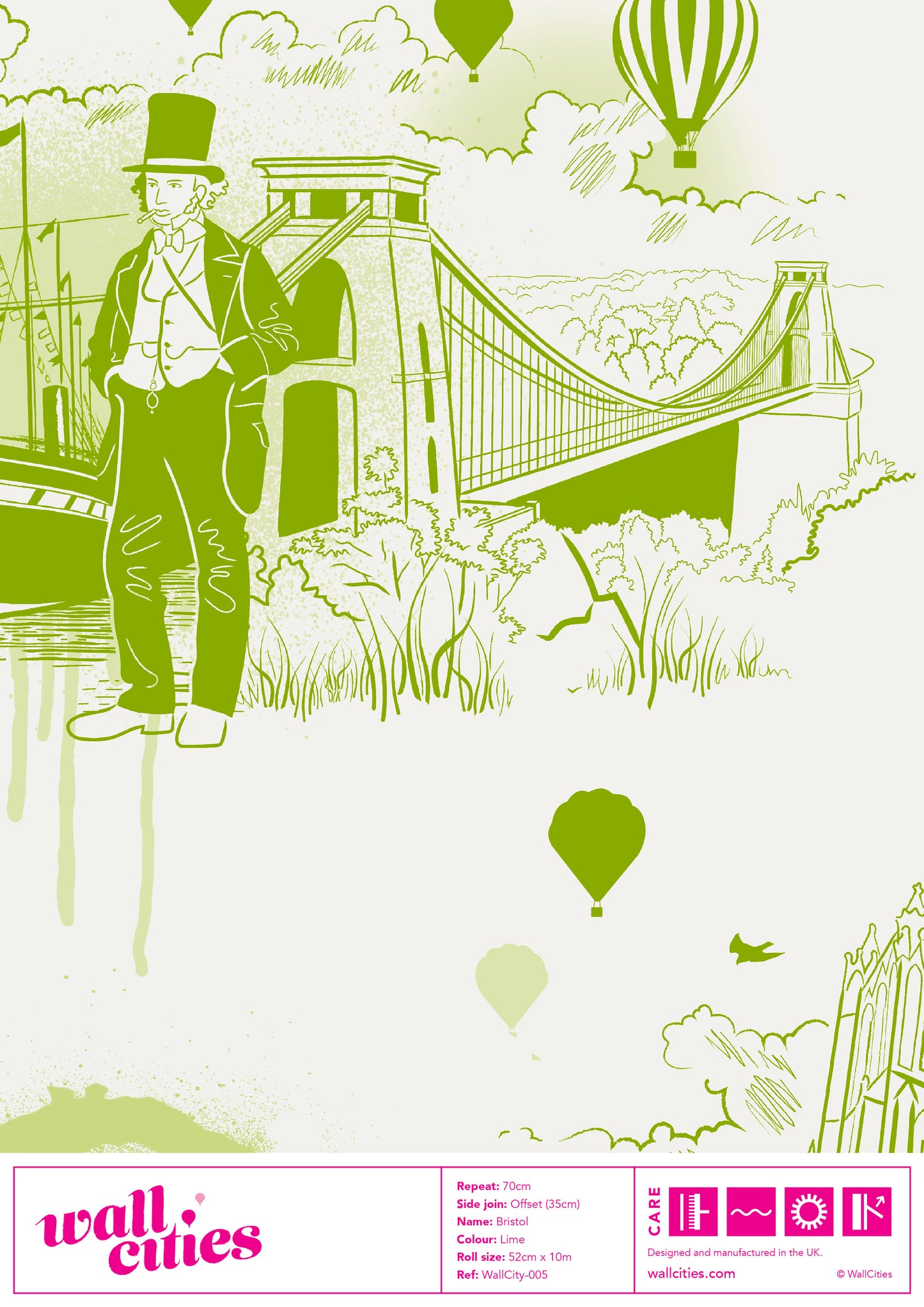 Bristol Icons Wallpaper - Lime